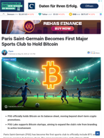 Paris Saint-Germain Becomes First Major Sports Club to Hold Bitcoin - TheNewsCrypto