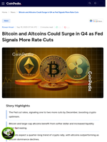 Bitcoin and Altcoins Could Surge in Q4 as Fed Signals More Rate Cuts