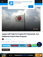 Japan’s LDP Calls For Crypto ETF Rules, Yen Stablecoin Push
