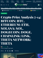 Crypto Price Analysis 7-14: BITCOIN: BTC, ETHEREUM: ETH, SOLANA: SOL, DOGECOIN: DOGE, CHAINLINK: LINK, THETA NETWORK: THETA - Crypto Daily