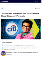 Citi Ventures Invests in BVNK to Accelerate Global Stablecoin Payments