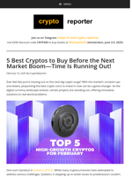 5 Best Cryptos to Buy Before the Next Market Boom—Time Is Running Out!
