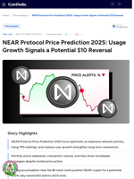 NEAR Protocol Price Prediction 2025: Usage Growth Signals a Potential $10 Reversal