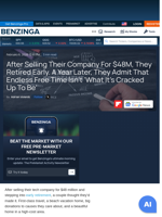 After Selling Their Company For $48M, They Retired Early. A Year Later, They Admit That Endless Free Time Isn't 'What It's Cracked Up To Be'  - Benzinga