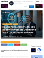 Hester Peirce Claims US SEC Ready to Promote DePIN and RWA Tokenization Projects | Live Bitcoin News