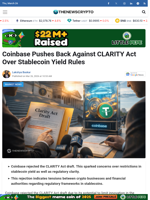 Coinbase Pushes Back Against CLARITY Act Over Stablecoin Yield Rules - TheNewsCrypto