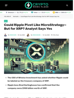 Could Ripple Pivot Like MicroStrategy—But for XRP? Analyst Says Yes