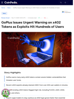 GoPlus Issues Urgent Warning on x402 Tokens as Exploits Hit Hundreds of Users
