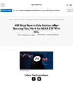 XRP Rival Now in Pole Position After Nasdaq Files 19b-4 for HBAR ETF With SEC.