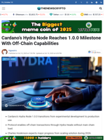 Cardano's Hydra Node Reaches 1.0.0 Milestone With Off-Chain Capabilities