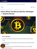 Here’s When the Bitcoin Bull Run Will Begin — Experts Reveal