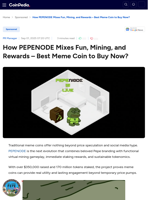 How PEPENODE Mixes Fun, Mining, and Rewards - Best Meme Coin to Buy Now?
