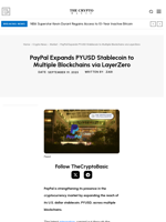 PayPal Expands PYUSD Stablecoin to Multiple Blockchains via LayerZero