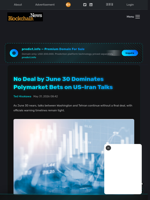 No Deal by June 30 Dominates Polymarket Bets on US-Iran Talks - Blockchain.News