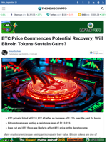 BTC Price Commences Potential Recovery; Will Bitcoin Tokens Sustain Gains? - TheNewsCrypto
