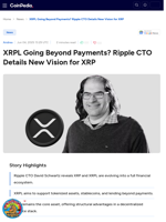 XRPL Going Beyond Payments? Ripple CTO Details New Vision for XRP
