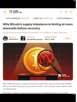 Why Bitcoin's supply imbalance is hinting at more downside before recovery - AMBCrypto