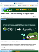 Apu Is Now Live for Trading on Hyperliquid - TheNewsCrypto