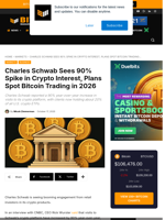 Schwab Sees 90% Crypto Surge, Plans 2026 Bitcoin Trading
