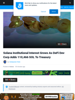 Solana Institutional Interest Grows As DeFi Dev Corp Adds 110,466 SOL To Treasury | Bitcoinist.com