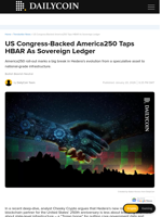US Congress-Backed America250 Taps HBAR As Sovereign Ledger - DailyCoin
