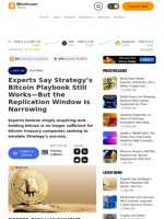 Experts Say Strategy’s Bitcoin Playbook Still Works—But the Replication Window Is Narrowing – Featured Bitcoin News