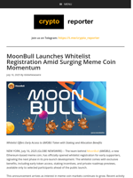 MoonBull Launches Whitelist Registration Amid Surging Meme Coin Momentum
