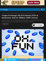 Crypto Exchange OX.FUN Bursts FUD of Insolvency And $1 Million USDC Frozen