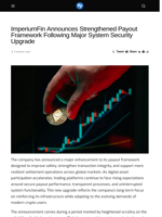 ImperiumFin Announces Strengthened Payout Framework Following Major System Security Upgrade - Visionary Financial