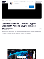 12 Liquidations in 12 Hours: Crypto Bloodbath Among Crypto Whales - U.Today
