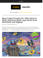 Best Crypto Presale For 100x Gains In 2026: Investors Back Layer Brett Over BlockDAG and Digitap