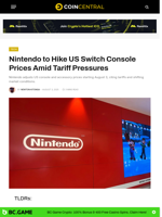 Nintendo to Hike US Switch Console Prices Amid Tariff Pressures - CoinCentral