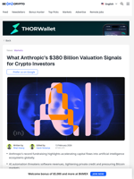 What Anthropic’s $30 Billion Fundraise Signals for Crypto