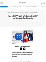 Here Is XRP Price If U.S. Banks Use XRP for Domestic Settlements