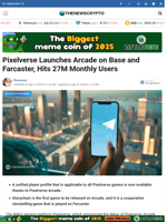 Pixelverse Launches Arcade on Base and Farcaster, Hits 27M Monthly Users - TheNewsCrypto