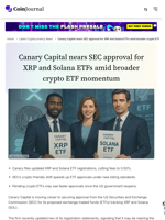 Canary Capital nears SEC approval for XRP and Solana ETFs amid broader crypto ETF momentum - CoinJournal