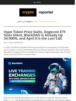 Hype Token Price Stalls, Dogecoin ETF Goes Silent, BlockDAG Is Already Up 34,900%, and April 8 Is the Last Call