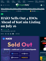 HAiO Sells Out 4 IDOs Ahead of KuCoin Listing on July 16 - Crypto Daily