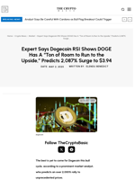Expert Says Dogecoin RSI Shows DOGE Has A “Ton of Room to Run to the Upside,” Predicts 2,087% Surge to $3.94