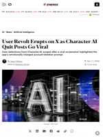 User Revolt Erupts on X as Character AI Quit Posts Go Viral - Decrypt