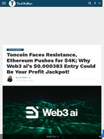 Web3 ai Unlocks 1747% Returns! Ethereum Builds Momentum, Toncoin Sees Pullback