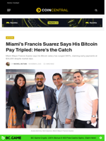 Miami’s Francis Suarez Says His Bitcoin Pay Tripled: Here’s the Catch - CoinCentral