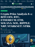 Crypto Price Analysis 8-1: BITCOIN: BTC, ETHEREUM: ETH, SOLANA: SOL, RIPPLE: XRP, STARKNET: STRK - Crypto Daily