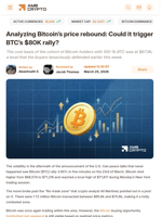 Analyzing Bitcoin’s price rebound: Could it trigger BTC's $80K rally? - AMBCrypto