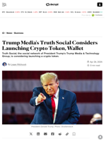 Trump Media's Truth Social Considers Launching Crypto Token, Wallet - Decrypt