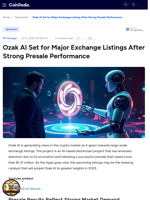 Ozak AI Set for Major Exchange Listings After Strong Presale Performance