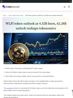 WLFI token outlook as 4.52B burn, 62.28B unlock reshape tokenomics - CoinJournal