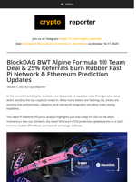 BlockDAG BWT Alpine F1® Team Deal & 25% Referrals Race Past PI & ETH