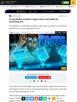 Trump Media considers crypto token and wallet for streaming arm