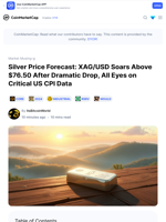Silver Price Forecast: XAG/USD Soars Above $76.50 After Dramatic Drop, All Eyes on Critical US CPI Data: Guest Post by ItsBitcoinWorld | CoinMarketCap